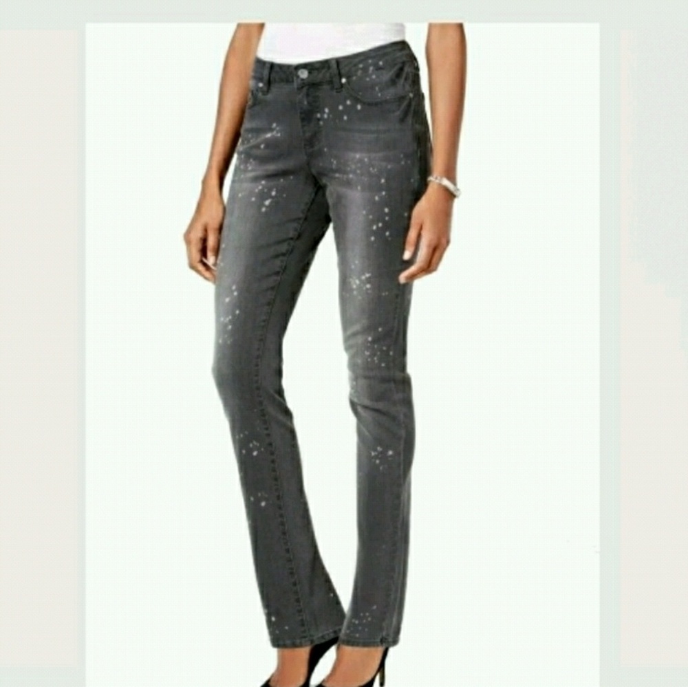 🎀Clearance🎀 NWT Earl Paint Splatter skinny midrise JEANS. GRAY with "splatter" - Picture 3 of 5